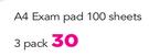 Typek A4 Exam Pad 100 Sheets 3 Pack