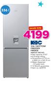 KIC 336Ltr Bottom Freezer Fridge With Water Dispenser KBF634 1ME WT 