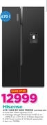 Hisense 670Ltr Side By Side Fridge With Water Dispenser H670SMI-WD