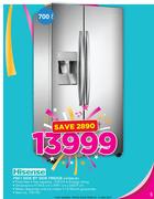 Hisense 700Ltr Side By Side Fridge With Water & Ice Dispenser H700SI-ID
