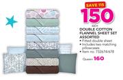 Queen Cotton Flannel Sheet Set Assorted