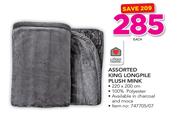 Always Home Assorted King Longpile Plush Mink-Each