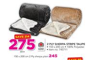 Always Home 150X200cm 2 Ply Sherpa Plain-Each