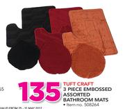 Tuft Craft 3 Piece Embossed Assorted Bathroom Mats