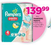 Pampers Pants Midi 60's/Junior 48's/Maxi 52's