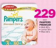 Pampers Premium(Midi 80,s/Junior 56,s Or Maxi 66,s Pack)-Each