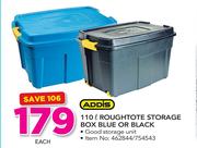 Addis 110Ltr Roughtote Storage Box Blue Or Black-Each