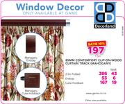 Decorland 85mm Contempory 2.5mm Folded Rod Clip-On-Wood Curtain Track Mahogany