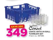 Consol Crate With Hi-Ball Tumbler Set