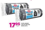Supa Mama Value Refuse Bags 20's-Each