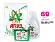 Ariel Auto Washing Powder 3Kg, Liquid 2Ltr Or Capsules 21's-Each