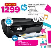 HP 3835 All-In-One Colour Inkjet Printer With Free 652 Black Ink CNHPMF6V25AE