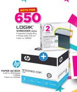 Logik Shredder S056 With HP Paper A4 Box