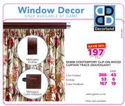 Decorland 85mm Contempory Clip-On-Wood Curtain Track Mahogany-1.5mm