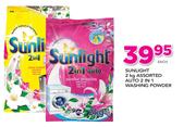 Sunlight Assorted Auto 2 In 1 Washing Powder 2Kg-Each