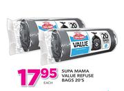 Supa Mama Value Refuse Bags 20's-Each