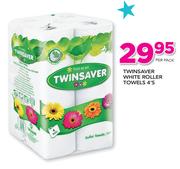 Twinsaver White Roller Towels 4's-Per Pack