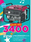 Ryobi 2.7KW Generator RG-2700