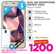 Hisense Dual Sim Smartphone Infinity U962 Free Bluetooth Headphones & Phone Cover