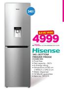 Hisense 340Ltr Bottom Freezer Fridge H340BI-WD