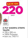 Always Home 2 Ply Sherpa Stripe Taupe-150 x 200cm Each