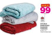 Always Home Double Embossed Damask Throws-Each