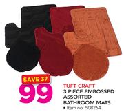 Tuft Craft 3 Piece Embossed Assorted Bathroom Mats