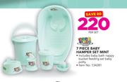 Baby Care 7 Piece Baby Hamper Set Mint Includes Baby Bath Nappy Bucket Feeding Set Baby Potty