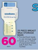 Snookums 25 Piece Breast Milk Storage Bags-Each