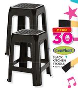 Cenplast Black Kitchen Stools-For 2