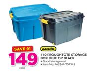 Addis 110Ltr Roughtote Storage Box Blue Or Black-Each