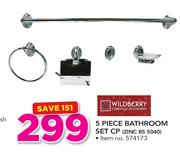 Wildberry 5 Piece Bathroom Set CP ZINC BS 5040