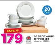 Always Home 20 Piece White Dinner Set