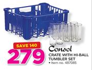Consol Crate With Hi Ball Tumbler Set