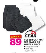 1st Gear Rubber Car Mat Set Black Or White 4 Piece