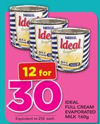 Ideal Full Cream Evaporated Milk-12 x 160g