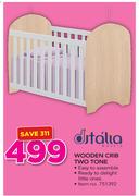 Ditalia Wooden Crib Two Tone