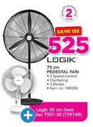 Logik 75cm Pedestal Fan Plus Logik 30cm Desk Fan