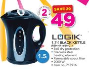 Logik 1.7Ltr Black Kettle RSH-441668-01