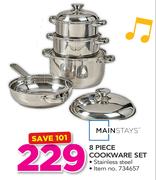 Mainstays 8 Piece Stainless Steel Cookware Set