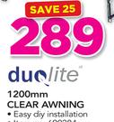 Duolite 1200mm Clear Awning