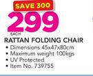 Rattan Folding Chair-Each