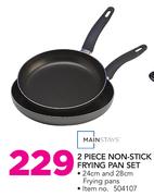 Mainstays 2 Piece Non Stick Frying Pan Set