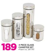 4 Piece Glass Canister Set