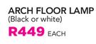 Arch Floor Lamp Black Or White-Each
