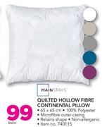 Mainstays Quiltd Hollow Fibre Continental Pillow 65x65cm