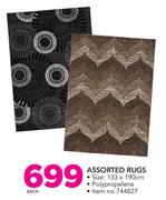 Assorted Polypropelene 133x190cm Rugs-Each