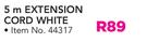 Simple Choice 5m Extension Cord White