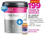 Simple Choice Acrylic White PVA-20Ltr 