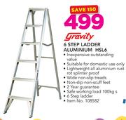 Gravity 6 Step Ladder Aluminium HSL6